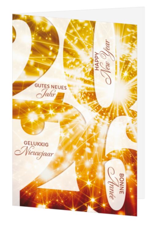 Internationale Spenden-Neujahrskarte für SHARKPROJECT Germany e.V. mit Jahrezahl 2026