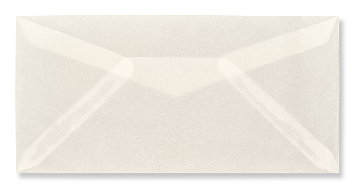 Briefumschlag DIN lang, transparent milchweiß, nassklebend ohne Fenster