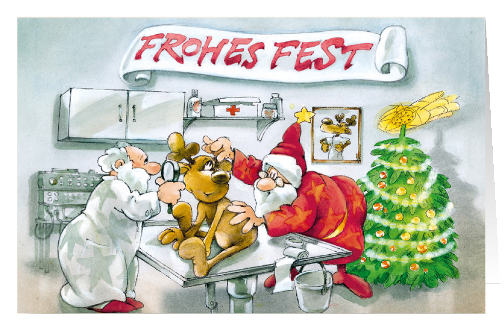Weihnachtskarte Branchenkarte Tierarzt Frohes Fest