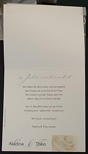 Jubiläumskarte Silberhochzeit 25 Rosenblüte exj989528 ba982805
