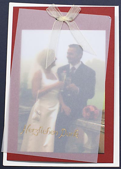 Foto-Dankkarte fzd0604 rot mit Innentext und Herzlichen Dank