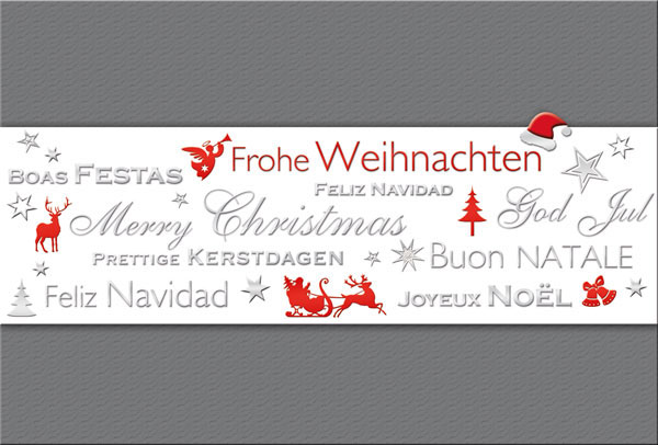 Weihnachtskarte Frohe Weihnachten anthrazit metallic international