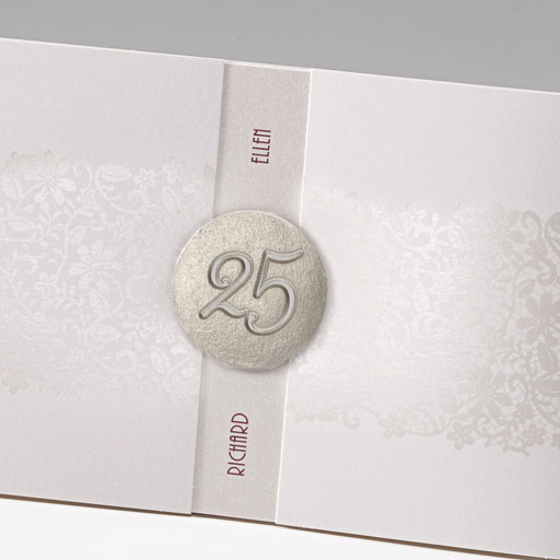Einladungskarte Jubiläumszahl zum Aufkleben perlmutt metallic