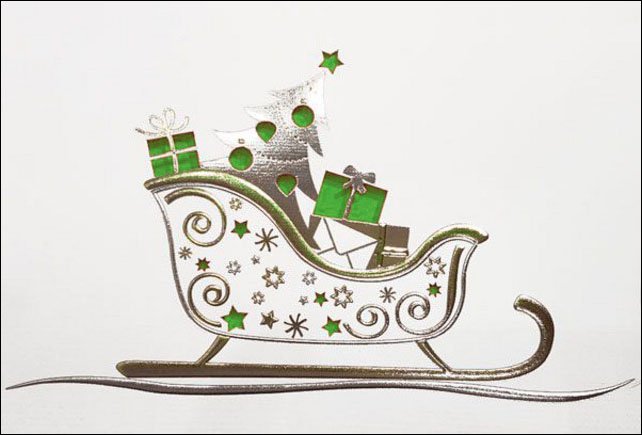 Spendenkarte mit weihachtlichen Motiven - Einleger grün