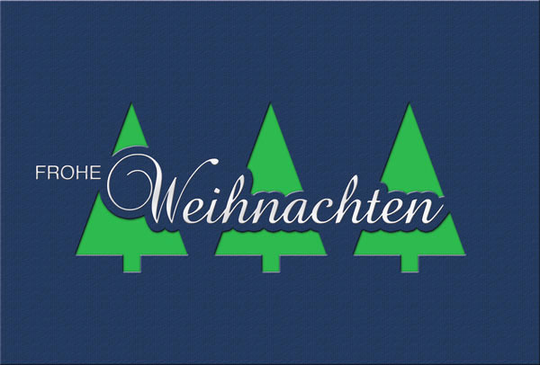 Weihnachtskarte Frohe Weihnachten blau mit wählbarem Einleger