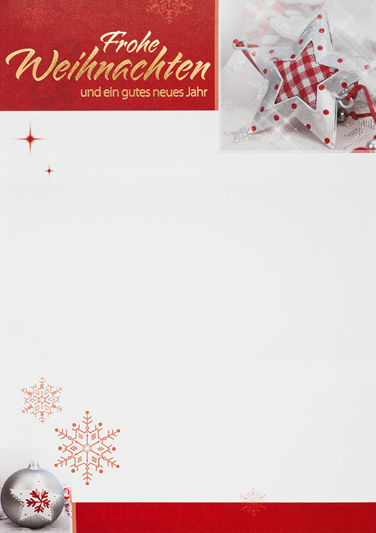 Weihnachtsbrief weiß/rot Frohe Weihnachten & gutes neues Jahr