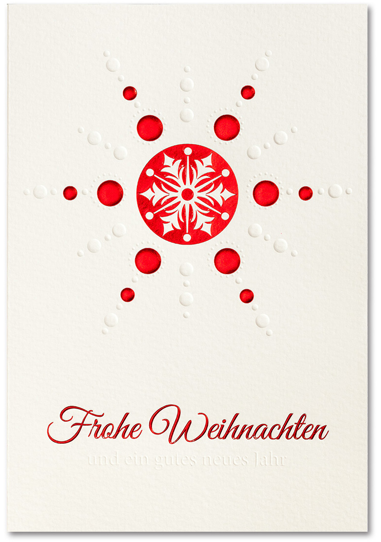 Weihnachtskarte creme rot Frohe Weihnachten und ein gutes neues Jahr mit Stern