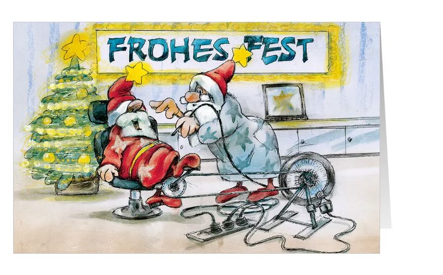Spaßige Weihnachtskarte "Gesunde Zähne" für Zahnärzte, Kieferorthopäden, Mund- und Kieferchirurgie, Dentalpraxen