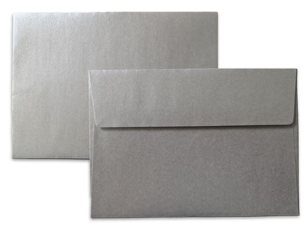 Weihnachtskarten Briefumschlag in silber im Format 17,5 x 12,4 haftklebend