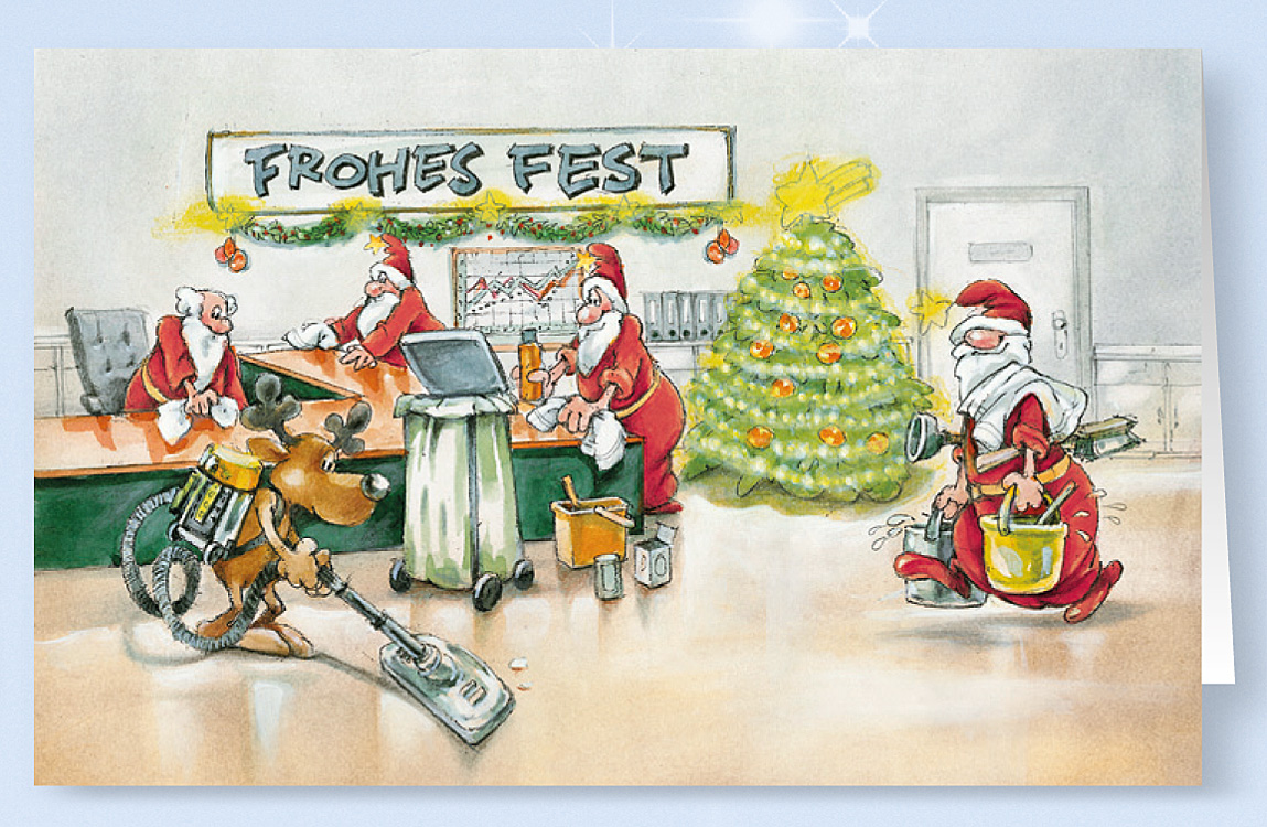 Weihnachtskarte Branchenkarte Raumpflege Reinigungsdienst