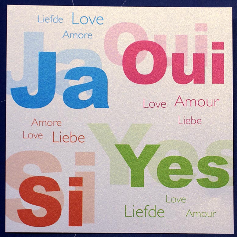 Hochzeitskarte fc481606 Ja Qui Si Yes Liebe Amore Love Amour Lie
