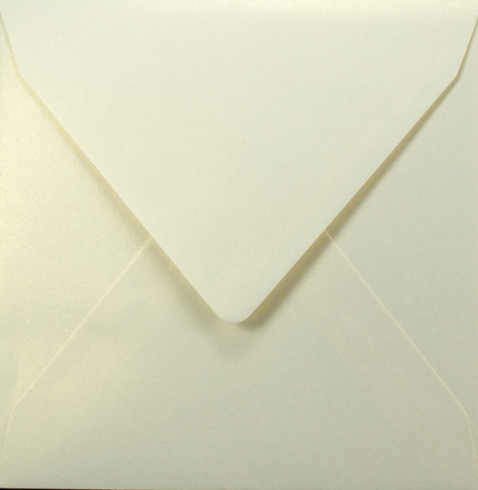 Metallic-Briefumschlag crème quadratisch 16x16 cm
