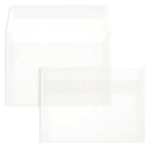 Briefumschlag 17,6 x 12,5 cm (B6) transparent weiß mit Haftklebung