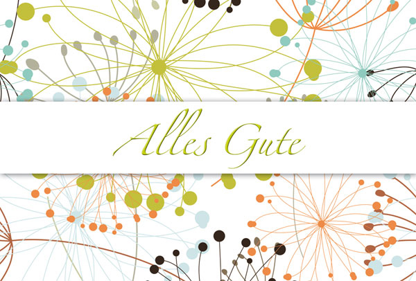 Glückwunschkarte "Alles Gute" mit farbigem Aufdruck inkl. Einlegeblatt