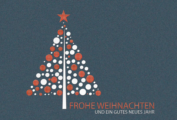 Weihnachtskarte Frohe Weihnachten anthrazit metallic mit Weihnachtsbaum