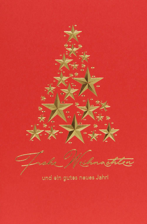 Weihnachtskarte mit Schriftzug: Frohe Weihnachten und ein gutes neues Jahr!