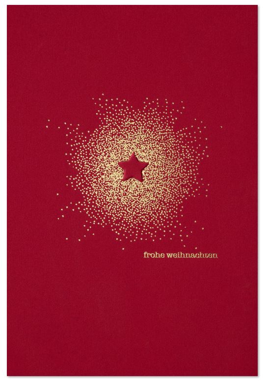 Elegante Weihnachtskarte in rot mit Gruß