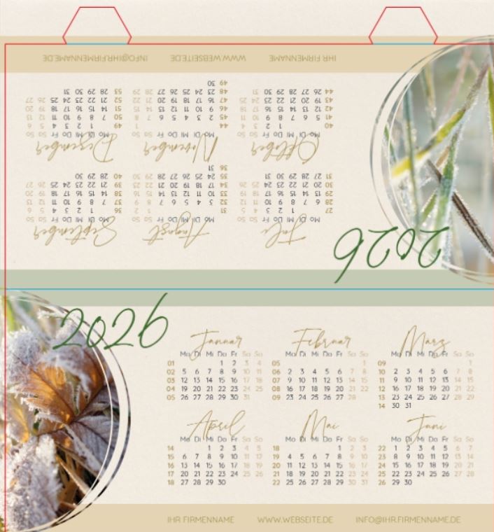 Kalender-Weihnachtskarte "Winterzauber" mit Naturbildern und Spendenanteil für: DKMS Wir besiegen Blutkrebs