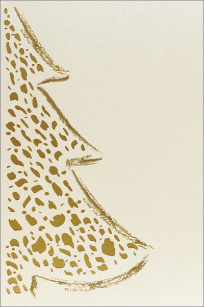 Cremefarbene Weihnachtskarte mit Metallic-Effekt, Goldfolienprägung, Stanzung und goldenem Einleger
