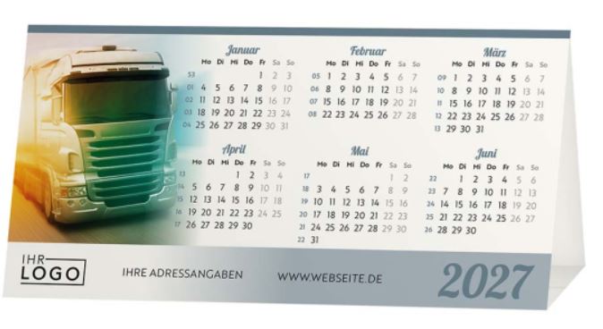 Praktischer Tischkalender "Logistik und Transport" mit Spendenanteil: DKMS - Wir besiegen Blutkrebs