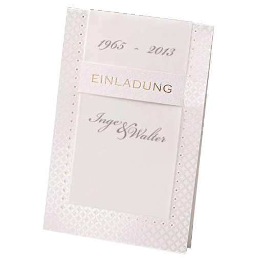 Einladungskarte mit Goldfolienprägung Einladung und Transparent