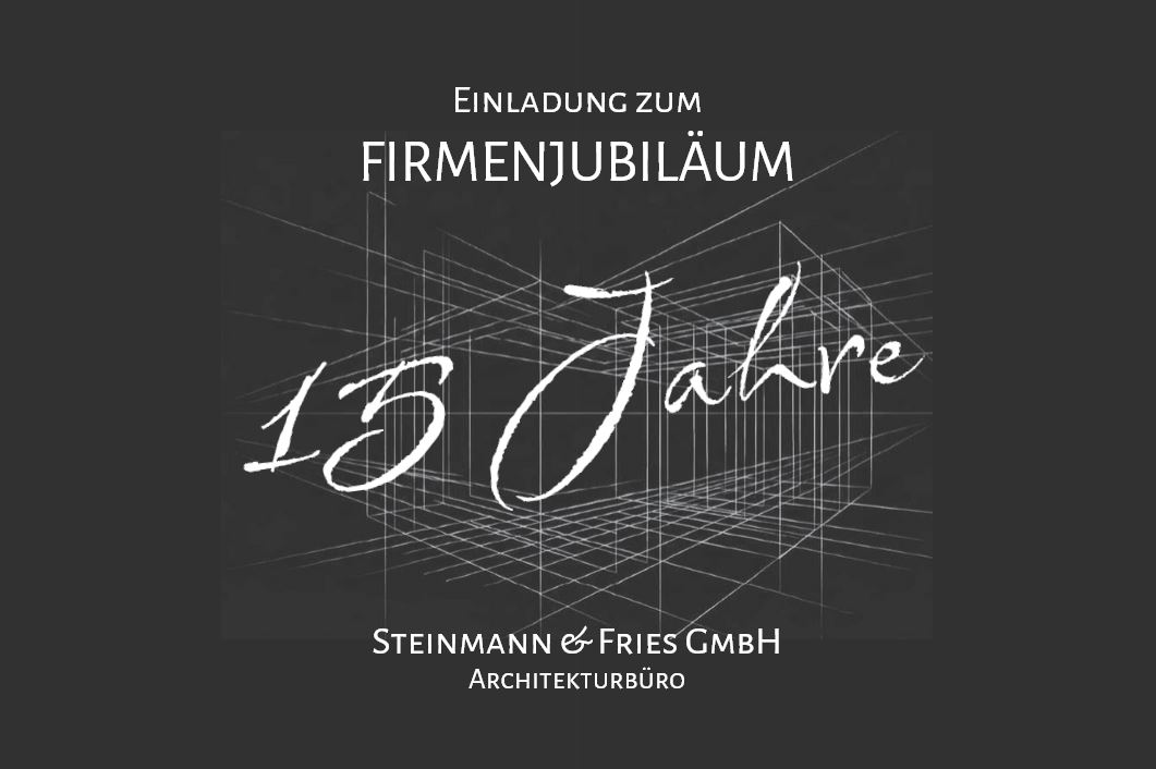 Firmenjubiläumskarte "Struktur & Vision" passend für Architekturbüro, Baufirmen oder Technisches Zeichenbüro