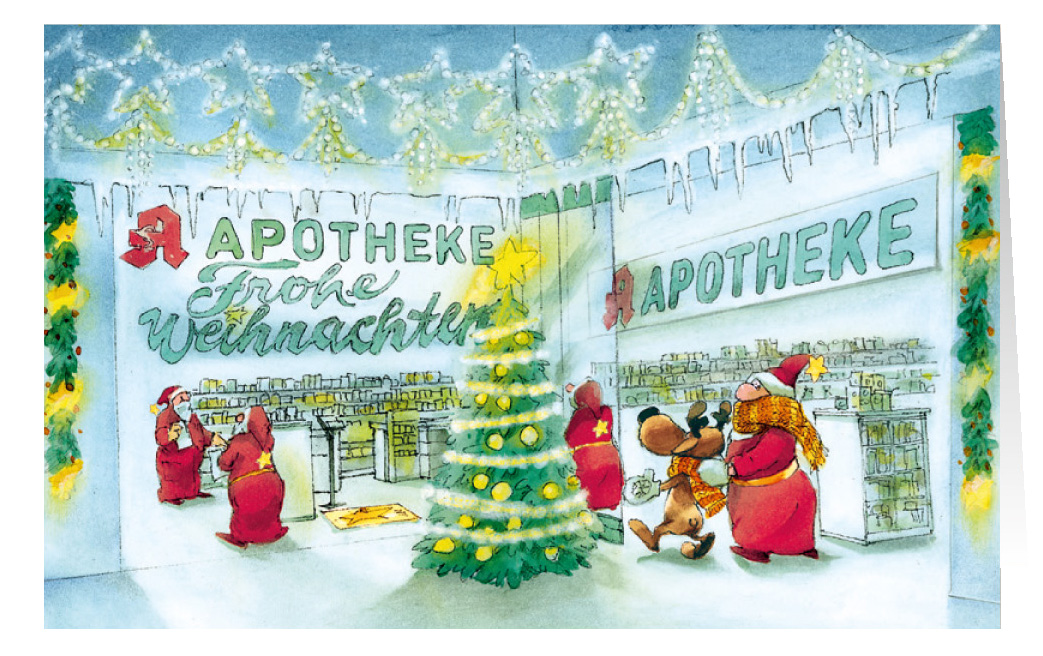 Weihnachtskarte Branchenkarte Apotheke Frohe Weihnachten