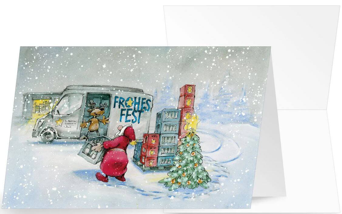 Originelle Branchen-Weihnachtskarte für Brauerei, Getränke-Lieferanten und Getränkemarkt