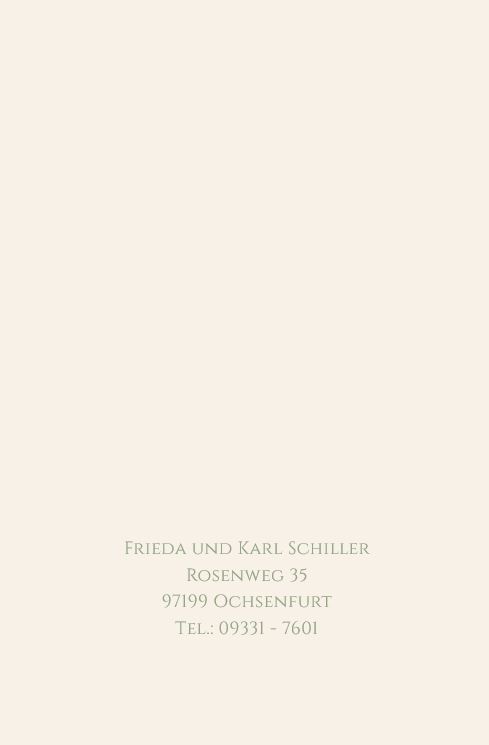 Jubiläumskarte als Einladung zur Goldenen Hochzeit "Glückliche Zeit" mit Ornamentverzierung 