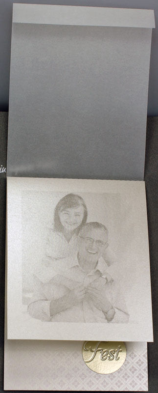 Einladungskarte/Fotokarte perlmutt metallic versch.Applikationen