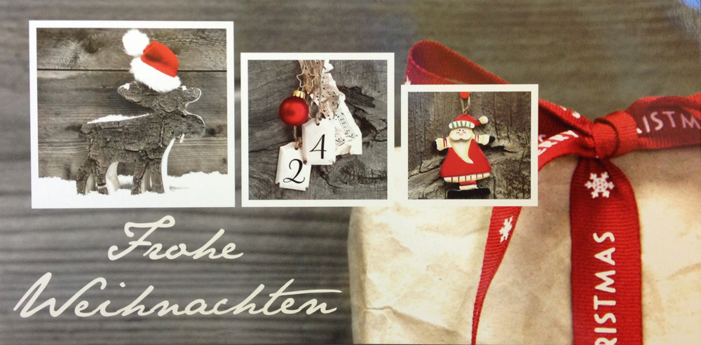 Weihnachtskarte Frohe Weihnachten m. versch. weihnachtl. Motiven