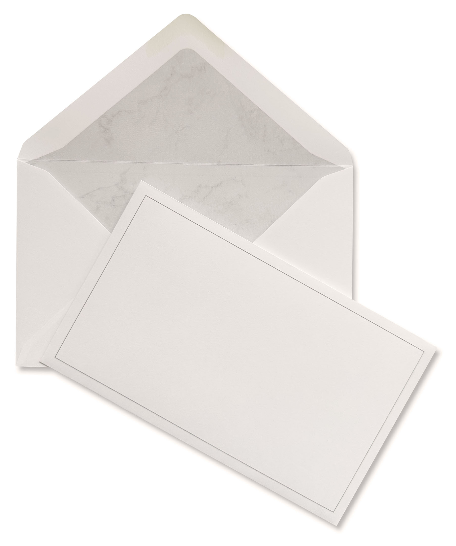 Trauerbriefumschlag 195x120mm cremeweiß mit hellgrauem Trauerrahmen und grauem Innendruck