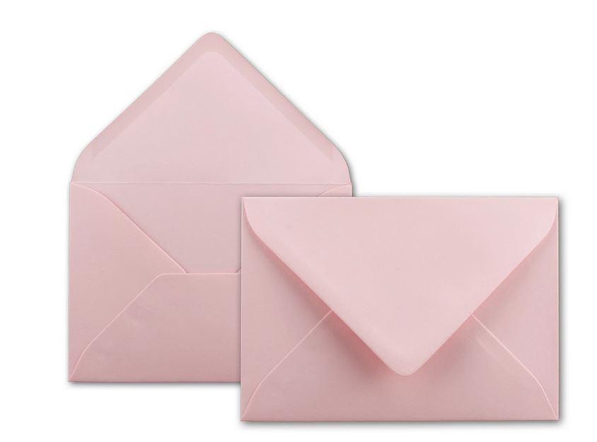 Briefumschlag DIN B6, 17,6 x 12,5 cm in rosa, Nassklebung