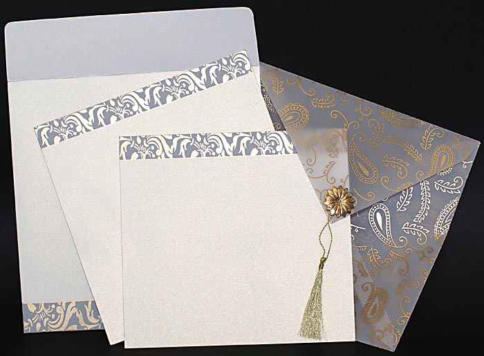 Orientalische Einladungskarte/Hochzeitskarte rd2815 Khatera weiß