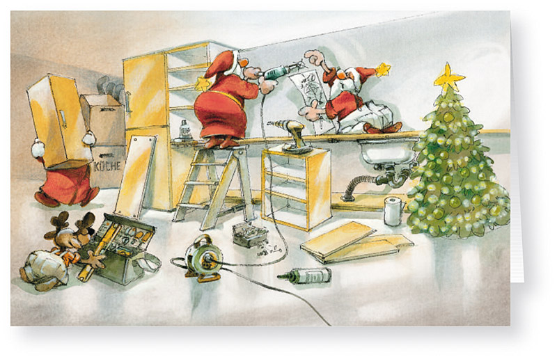 Weihnachtskarte Branchenkarte für Küchenbauer und Schreiner