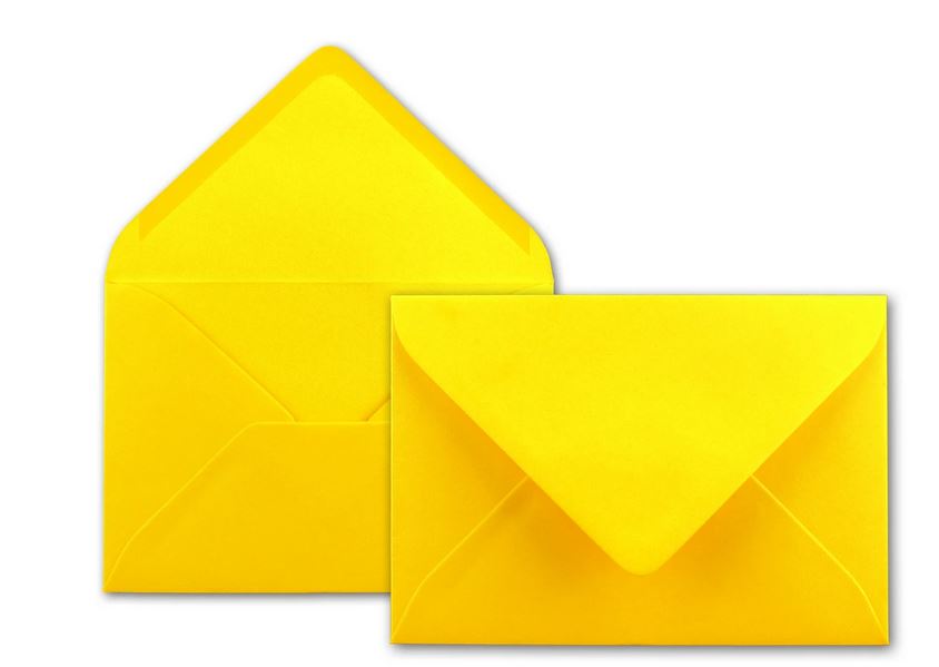 Briefumschlag DIN B6, 17,6 x 12,5 cm in honiggelb, Nassklebung