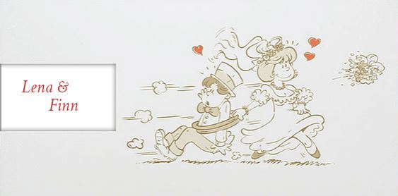 Humorvolle Hochzeitskarte im Comic-Stil "Traumpaar" mit Braut und Bräutigam, DIN lang