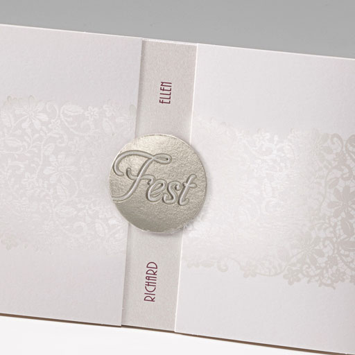 Einladungskarte Jubiläumszahl zum Aufkleben perlmutt metallic