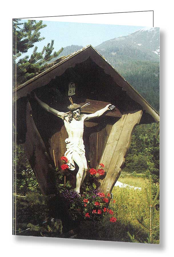 Trauer-Erinnerungskärtchen "Herrgottswinkel" mit traditionellem Alpen-Motiv