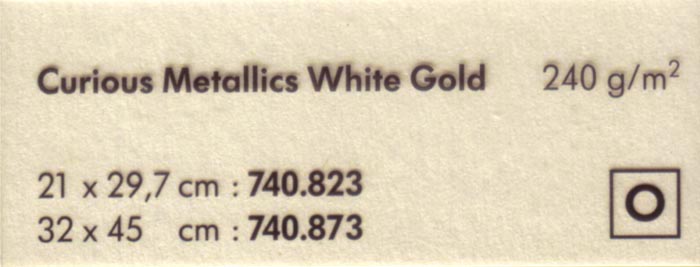Cremefarb. Karton "Curious Metallics White Gold" DIN A4 ex740823