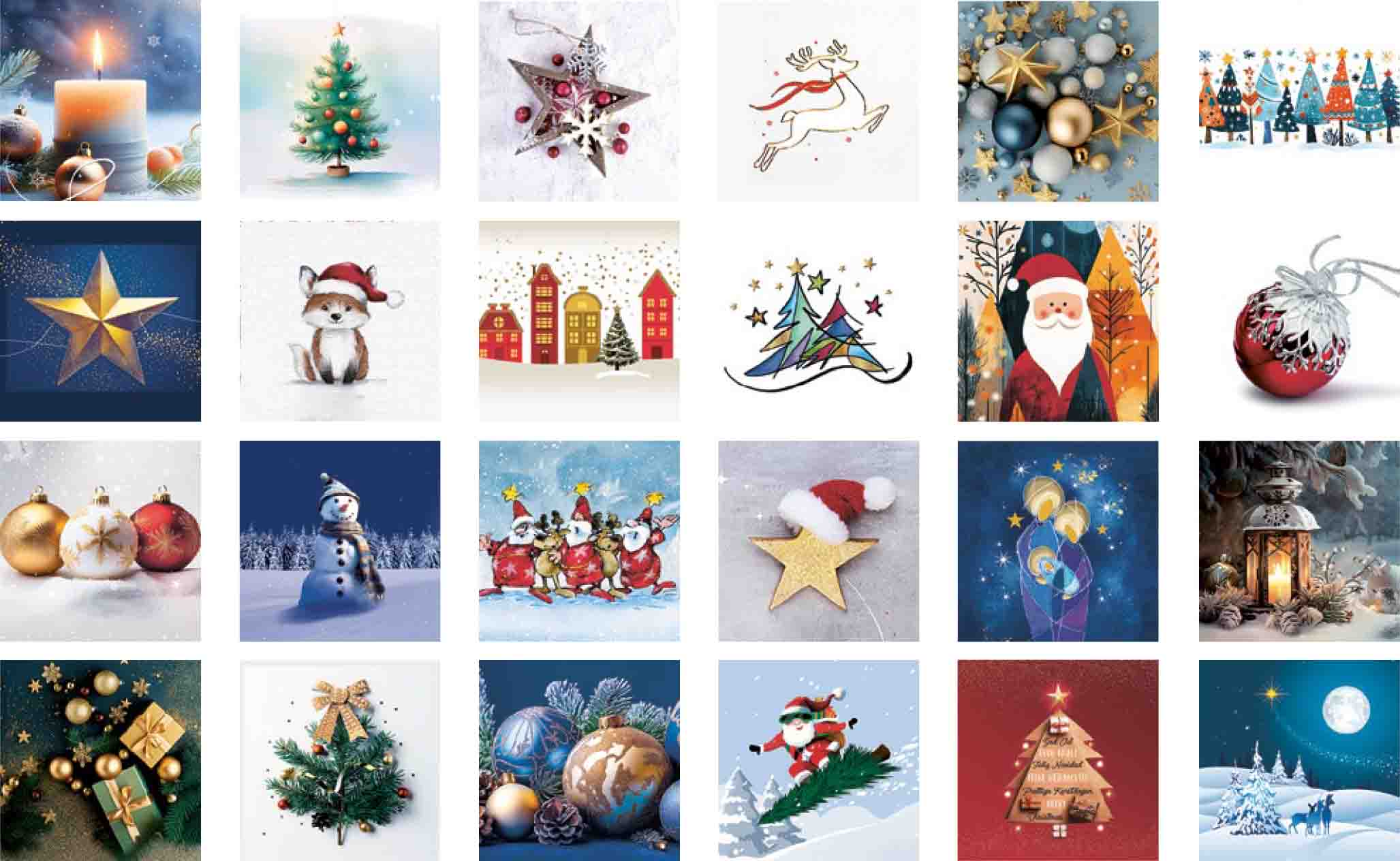 Adventskalender Einlage mit 24 verschiedenen Motiven Adventskalender Einlage mit 24 verschiedenen Motiven