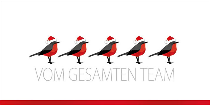 Weihnachtskarte mit Spendenanteil - Grüße vom gesamten Team - Teamkarte