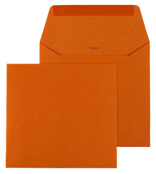 Briefumschlag 17x17 cm quadratisch orange nassklebend bm99005