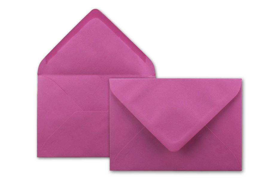 Briefumschlag DIN B6, 17,6 x 12,5 cm in pink, Nassklebung