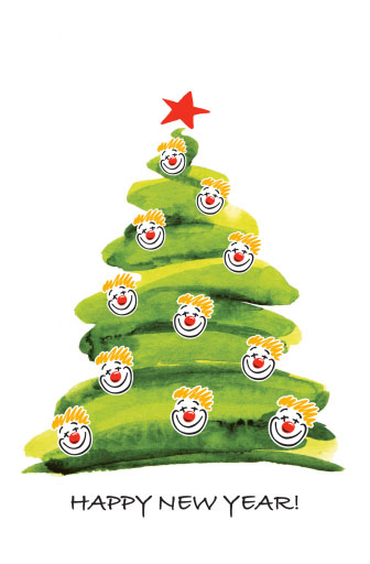 Weihnachtskarte mit gutem Zweck: KlinikClowns Bayern e.V.