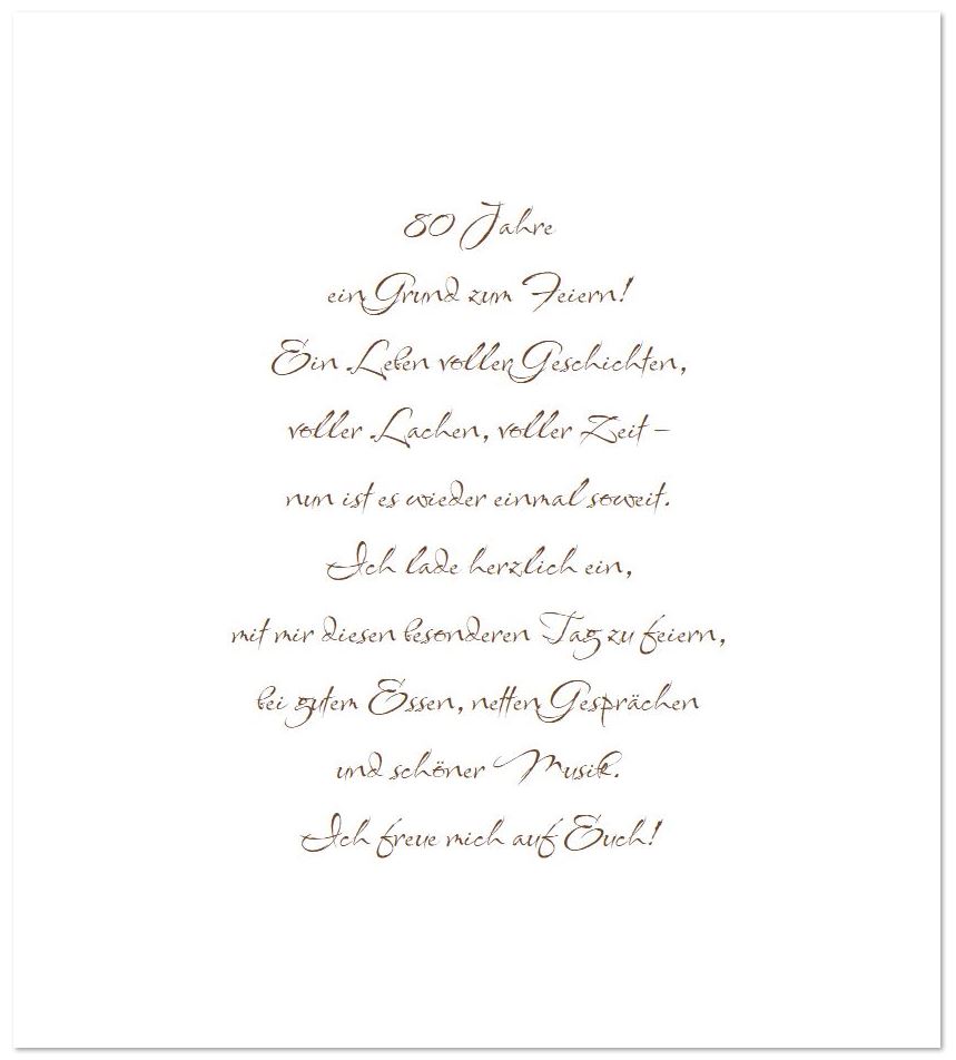 Spruch auf Schokoladenbraune Passepartout-Einladungskarte mit eigenem Foto, mit weißer Einsteckkarte und Kunstleder-Bändchen. Spruch auf Foto-Passepartout-Einladungskarte zum Geburtstag, schoko-braun mit weißem Einleger und Bändchen