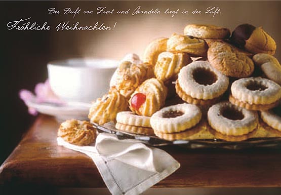 Duft-Weihnachtskarte - Plätzchen - mit weihnachtlichem Zimtduft