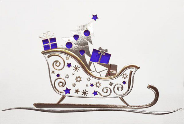 Spendenkarte mit weihachtlichen Motiven - Einleger blau