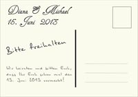 Save the date STD02 cremefarbene Postkarte Hochzeitsterminkarte