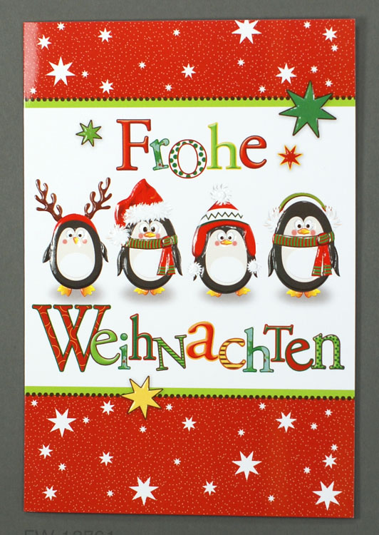 Weihnachtskarte Frohe Weihnachten mit lustigen Pinguinen